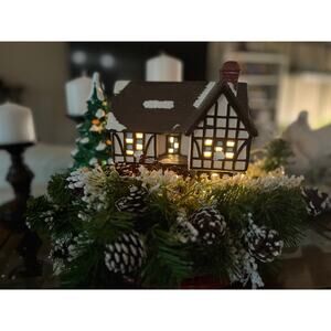Yuletide Snow Hamlet Lighted Village House “Tudor centerpiece”- 1988